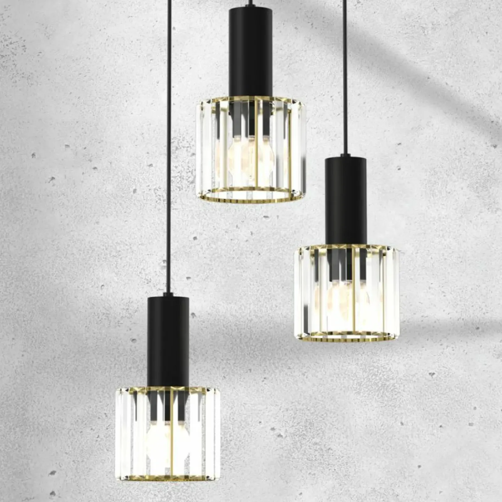 Sklep Kaja Potrójna lampa z kryształowymi kloszami MLP8362 CRISTAL | Kaja Cheap
