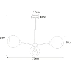 Sklep Kaja Potrójna lampa z przezroczystymi kloszami K-4856 LAMBERT | Kaja Discount