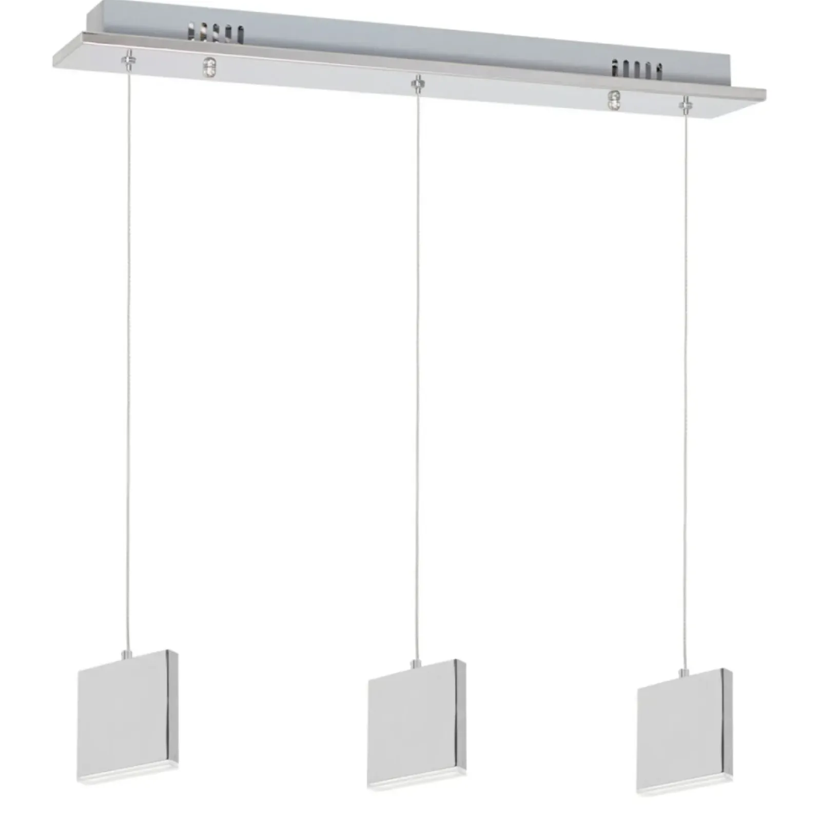 Sklep Kaja Potrójna, srebrna, ledowa lampa wisząca ML443 CUADRA | Kaja chrom Outlet