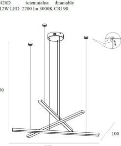 Sklep Kaja Potrójna, złota, ściemnialna lampa LED MX P0426D TRIO | Kaja Best Sale