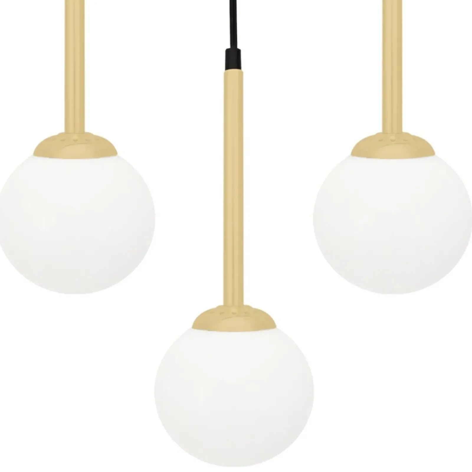 Sklep Kaja Potrójna, złota lampa wisząca z białymi kloszami MLP4821 z serii PARMA | Kaja Oś Shop