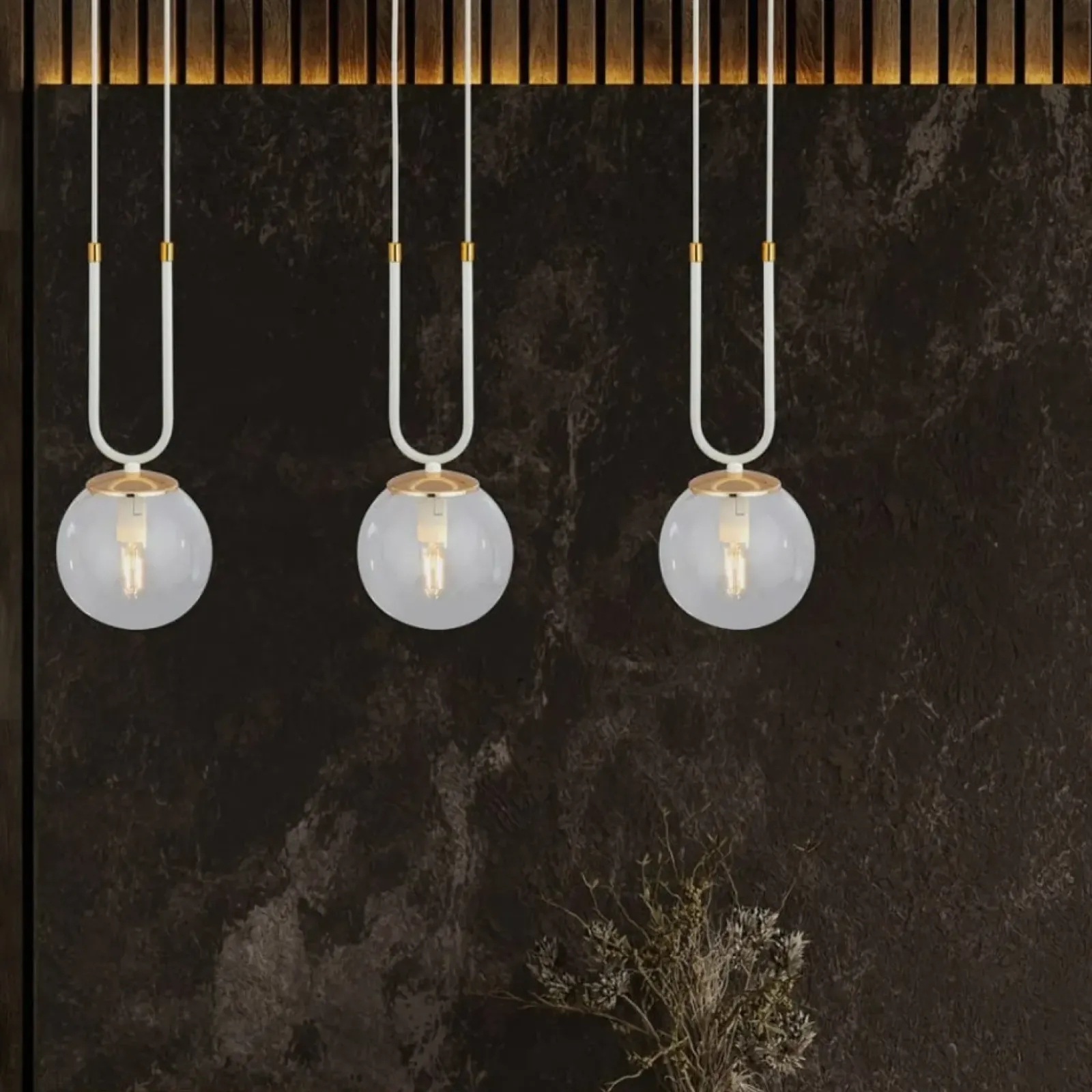 Sklep Kaja Potrójny zwis na listwie, nad wyspę kuchenną 1116/3 GLAM | Kaja Hot