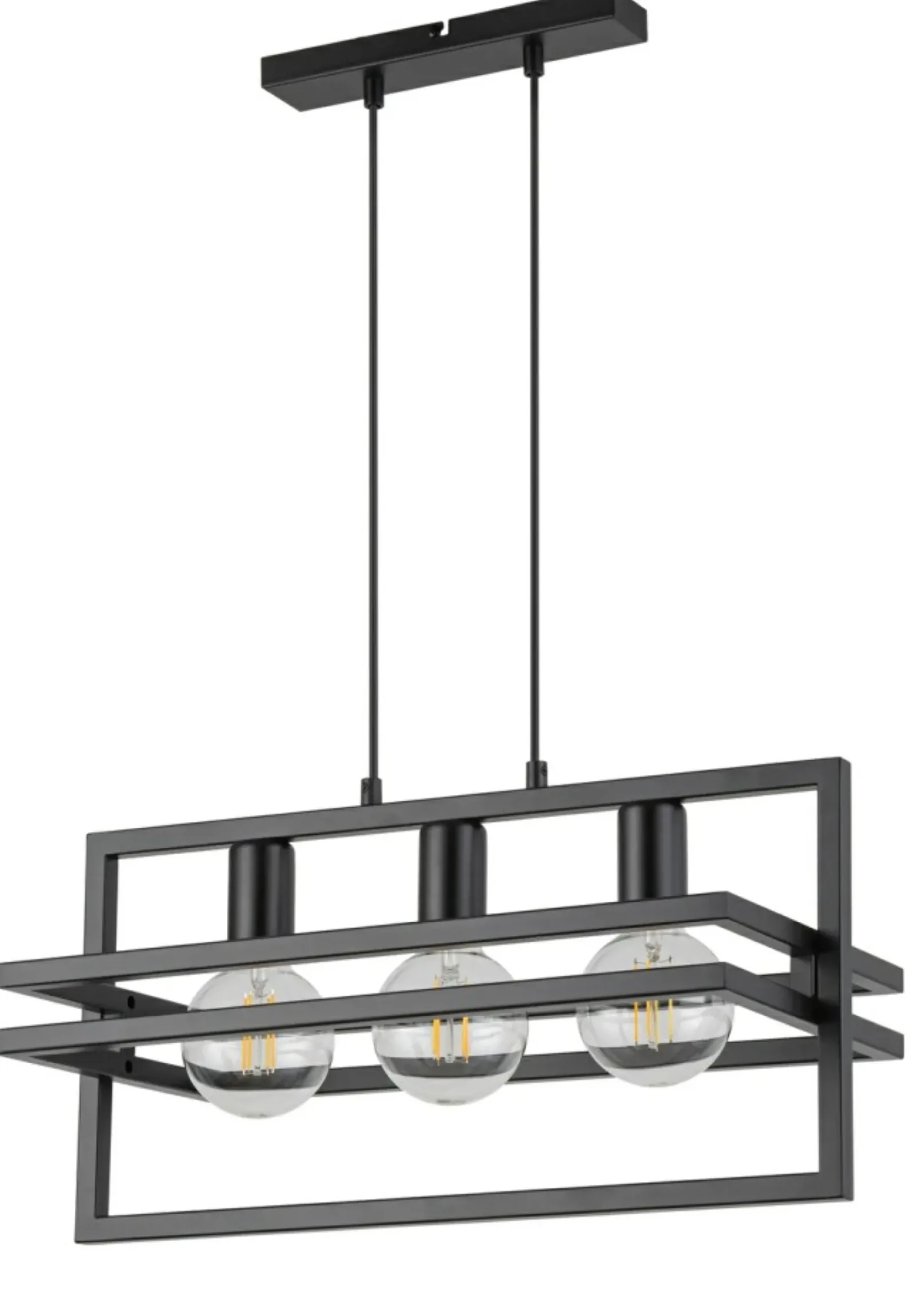 Sklep Kaja Potrójny zwis z metalową ramką, do salonu SIG 32394 z serii MERCI CZ czarny Outlet