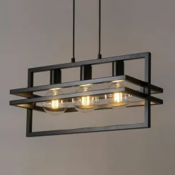 Sklep Kaja Potrójny zwis z metalową ramką, do salonu SIG 32394 z serii MERCI CZ czarny Outlet