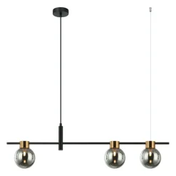 Sklep Kaja Pozioma lampa wisząca do salonu PND-5225-3-BK-SG z serii BLETTER Cheap