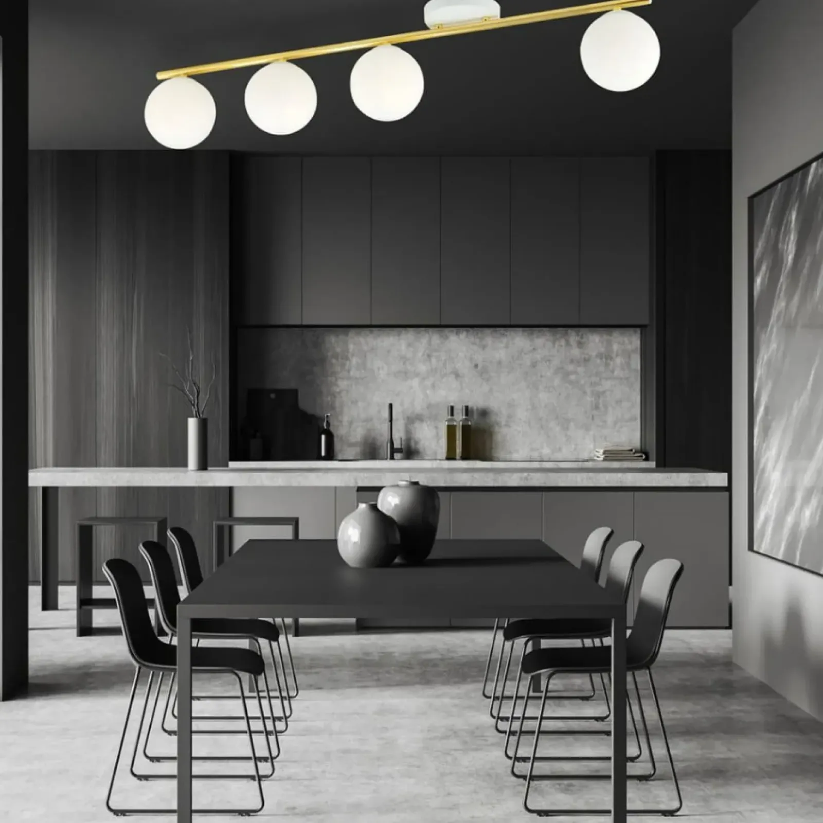 Sklep Kaja Prosta, asymetryczna lampa sufitowa do salonu 1253/4 z serii MONZA Hot
