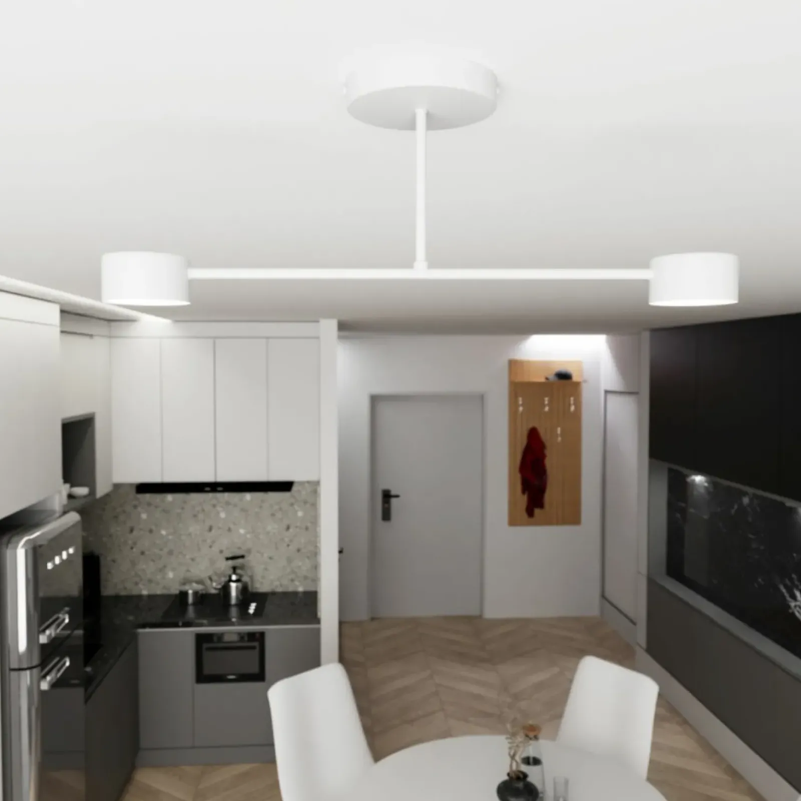Sklep Kaja Prosta, biała lampa sufitowa do holu 1356/2 HALO 2 WHITE | Kaja biały Cheap