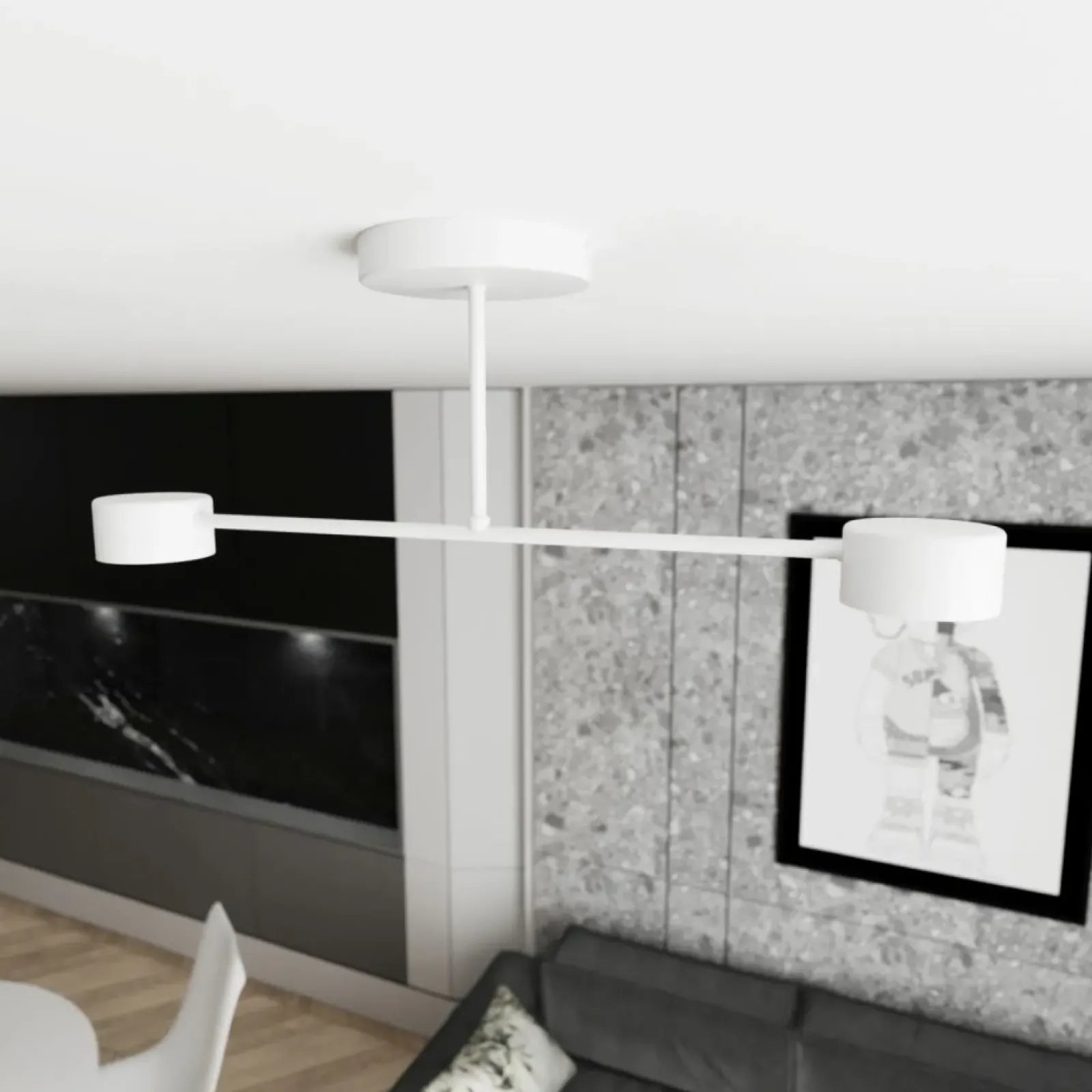 Sklep Kaja Prosta, biała lampa sufitowa do holu 1356/2 HALO 2 WHITE | Kaja biały Cheap