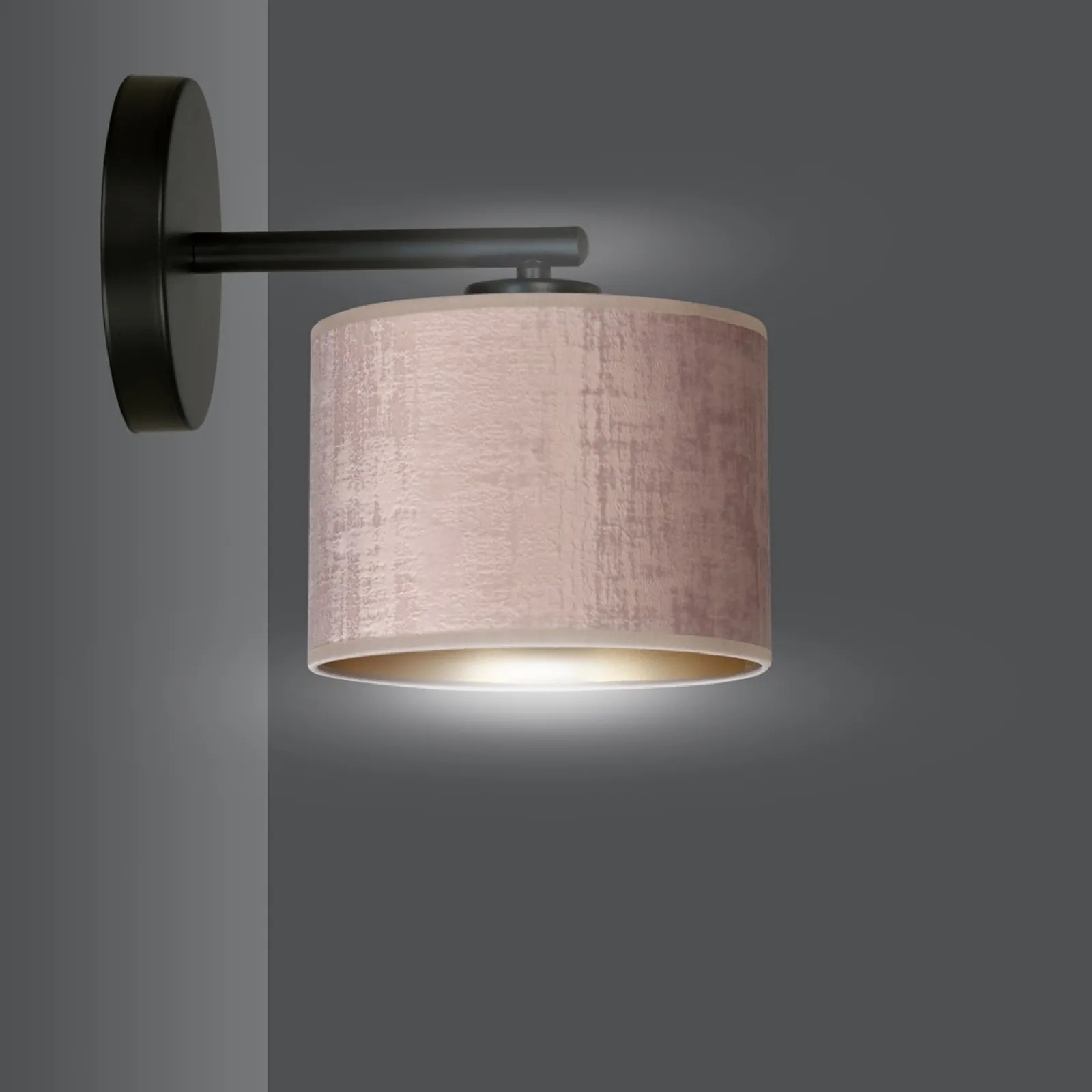 Sklep Kaja Prosta lampa ścienna z dwukolorowym abażurem 1053/K1 HILDE | Kaja* Kinkiety Tradycyjne