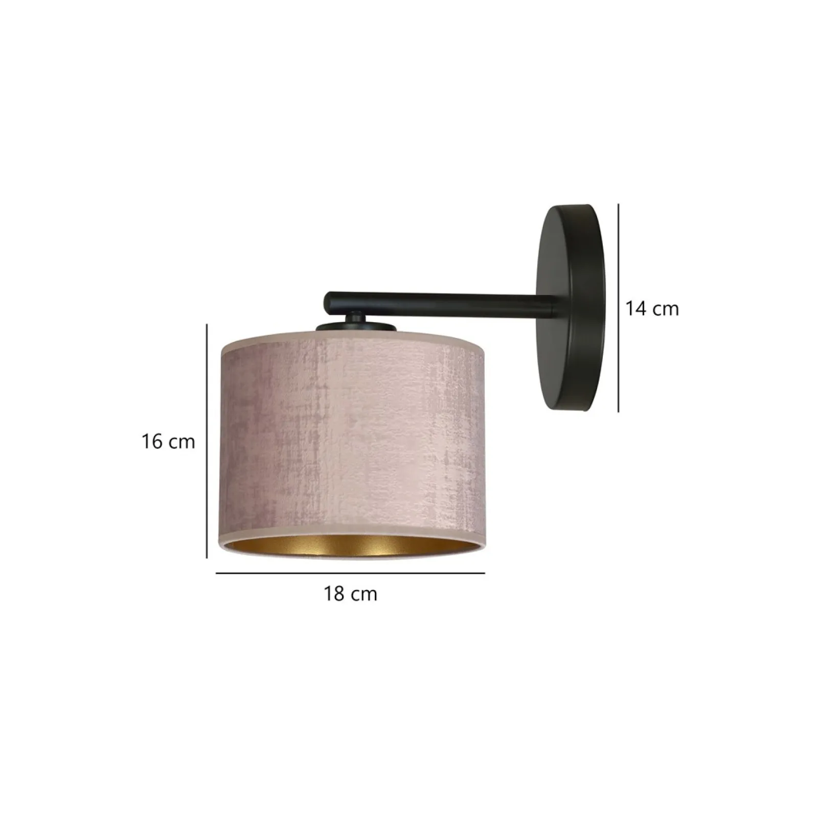 Sklep Kaja Prosta lampa ścienna z dwukolorowym abażurem 1053/K1 HILDE | Kaja* Kinkiety Tradycyjne
