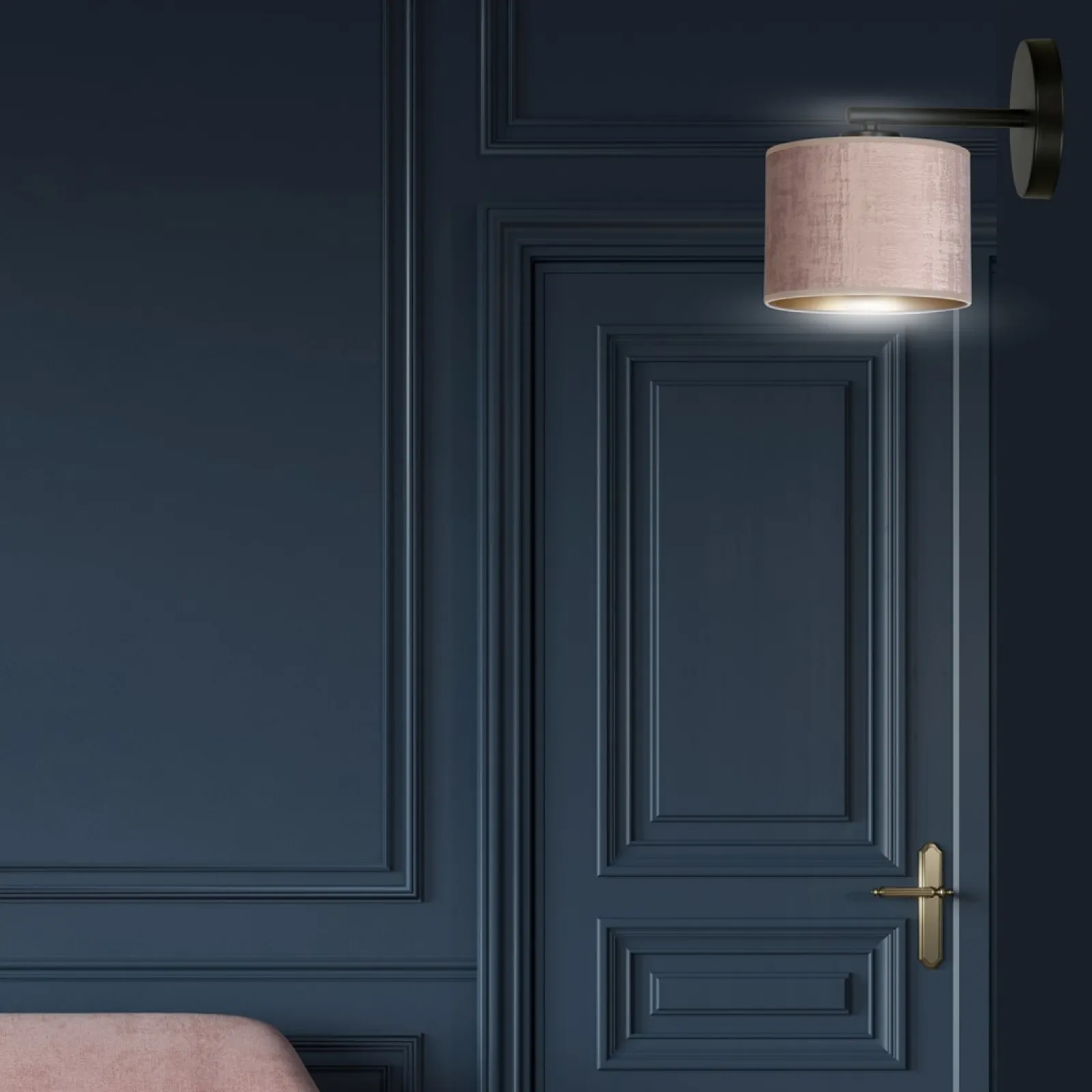 Sklep Kaja Prosta lampa ścienna z dwukolorowym abażurem 1053/K1 HILDE | Kaja* Kinkiety Tradycyjne