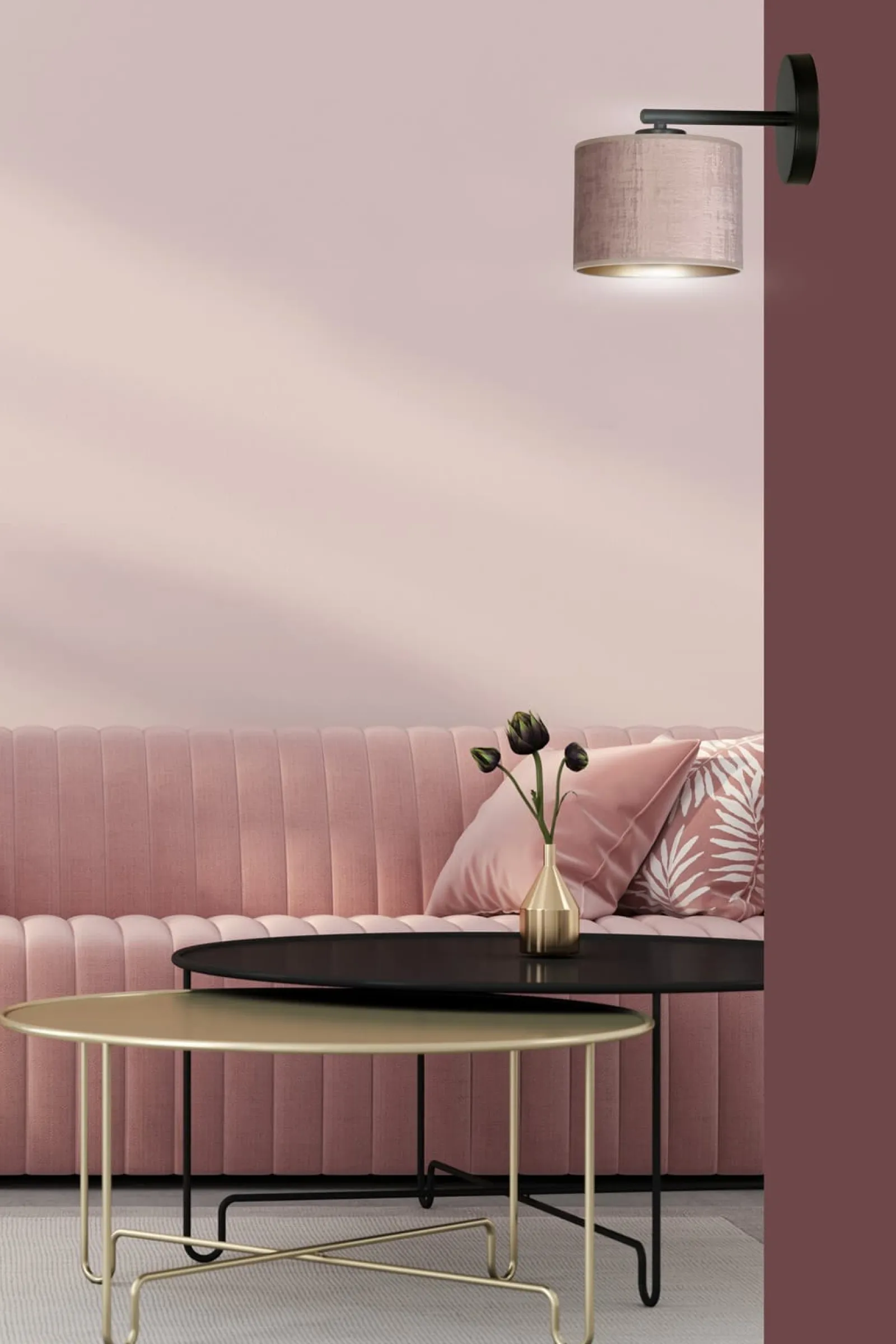 Sklep Kaja Prosta lampa ścienna z dwukolorowym abażurem 1053/K1 HILDE | Kaja* Kinkiety Tradycyjne