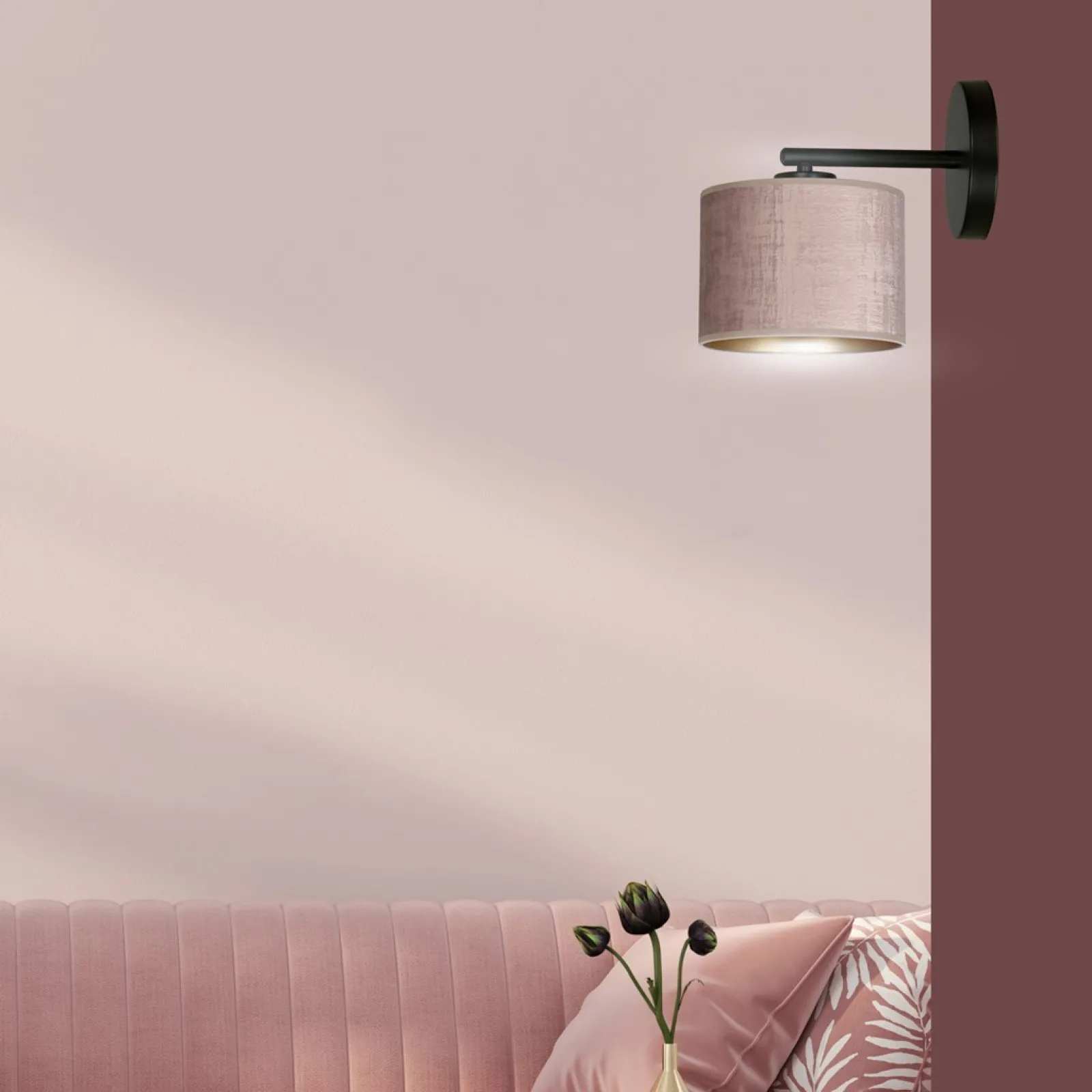 Sklep Kaja Prosta lampa ścienna z dwukolorowym abażurem 1053/K1 HILDE | Kaja* Kinkiety Tradycyjne