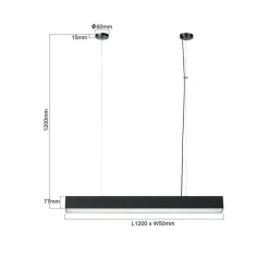 Sklep Kaja Prosta lampa LED nad stół 80cm LP-1401/1P M BK SMART LUCI M | Kaja Clearance