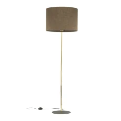 Sklep Kaja Prosta lampa na złotej nodze TK 16031 UMBERTO BROWN GOLD | Kaja* Lampy Podłogowe Z Abażurem|Tradycyjne Lampy Podłogowe