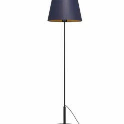 Sklep Kaja Prosta lampa podłogowa, granatowo-złota LX 3580 z serii ARDEN | Kaja* Lampy Podłogowe Z Abażurem|Tradycyjne Lampy Podłogowe