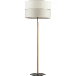 Sklep Kaja Prosta lampa podłogowa na drewnianej nodze TK 5597 z serii ECO | Kaja* Lampy Podłogowe Z Abażurem