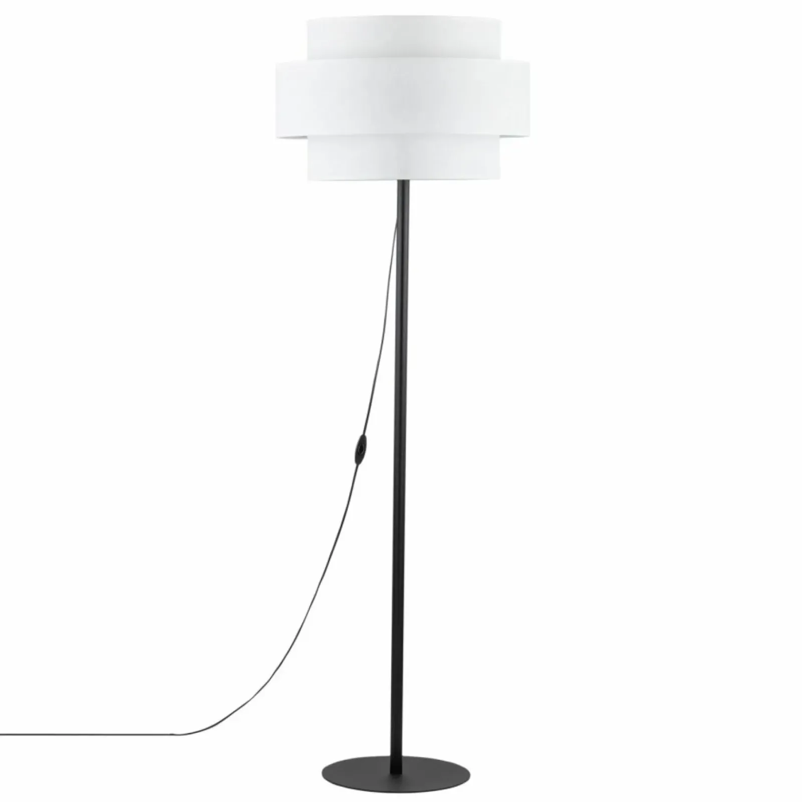 Sklep Kaja Prosta lampa podłogowa, podwójny abażur TK 5894 CALISTO WHITE | Kaja* Lampy Podłogowe Z Abażurem|Tradycyjne Lampy Podłogowe