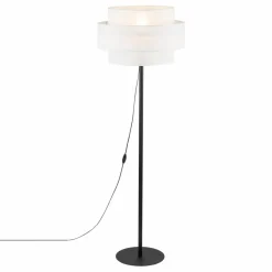 Sklep Kaja Prosta lampa podłogowa, podwójny abażur TK 5894 CALISTO WHITE | Kaja* Lampy Podłogowe Z Abażurem|Tradycyjne Lampy Podłogowe