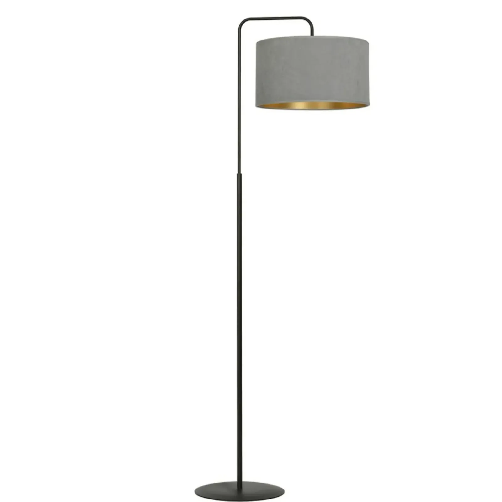 Sklep Kaja Prosta lampa podłogowa z szarym abażurem 1050/LP1 HILDE | Kaja* Lampy Podłogowe Z Abażurem|Tradycyjne Lampy Podłogowe