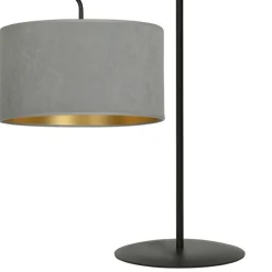 Sklep Kaja Prosta lampa podłogowa z szarym abażurem 1050/LP1 HILDE | Kaja* Lampy Podłogowe Z Abażurem|Tradycyjne Lampy Podłogowe