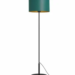 Sklep Kaja Prosta lampa podłogowa, zielono-złota LX 3555 z serii ARDEN | Kaja* Lampy Podłogowe Z Abażurem|Tradycyjne Lampy Podłogowe