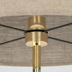 Sklep Kaja Prosta lampa stojąca do salonu TK 16035 UMBERTO LINEN GOLD | Kaja* Lampy Podłogowe Z Abażurem|Tradycyjne Lampy Podłogowe