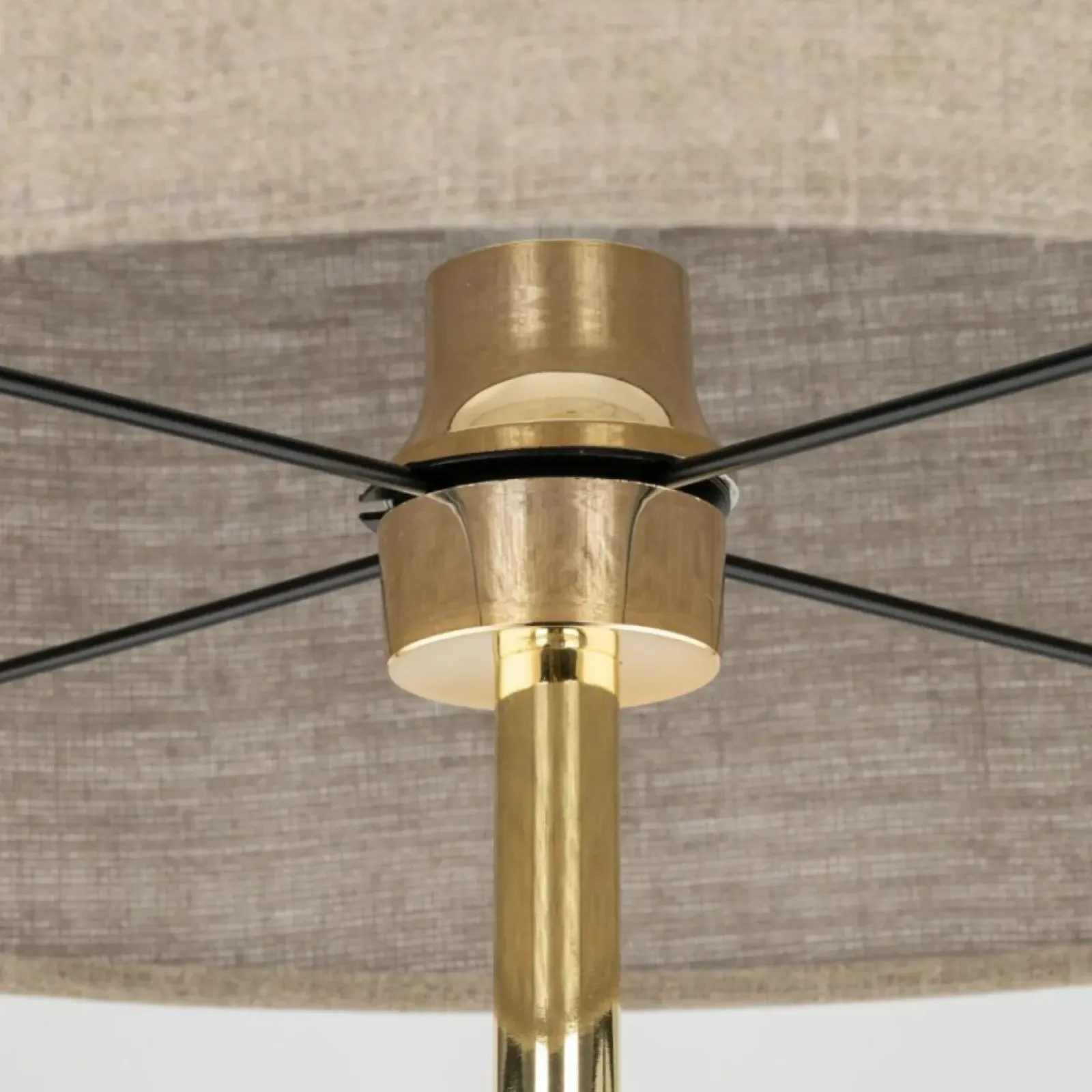 Sklep Kaja Prosta lampa stojąca do salonu TK 16035 UMBERTO LINEN GOLD | Kaja* Lampy Podłogowe Z Abażurem|Tradycyjne Lampy Podłogowe