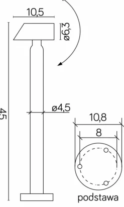 Sklep Kaja Prosta lampa stojąca, regulowany kąt świecenia 1061-450 z serii SIGMA | Kaja Ośw* Lampy Ogrodowe Stojące|Lampy Naświetleniowe