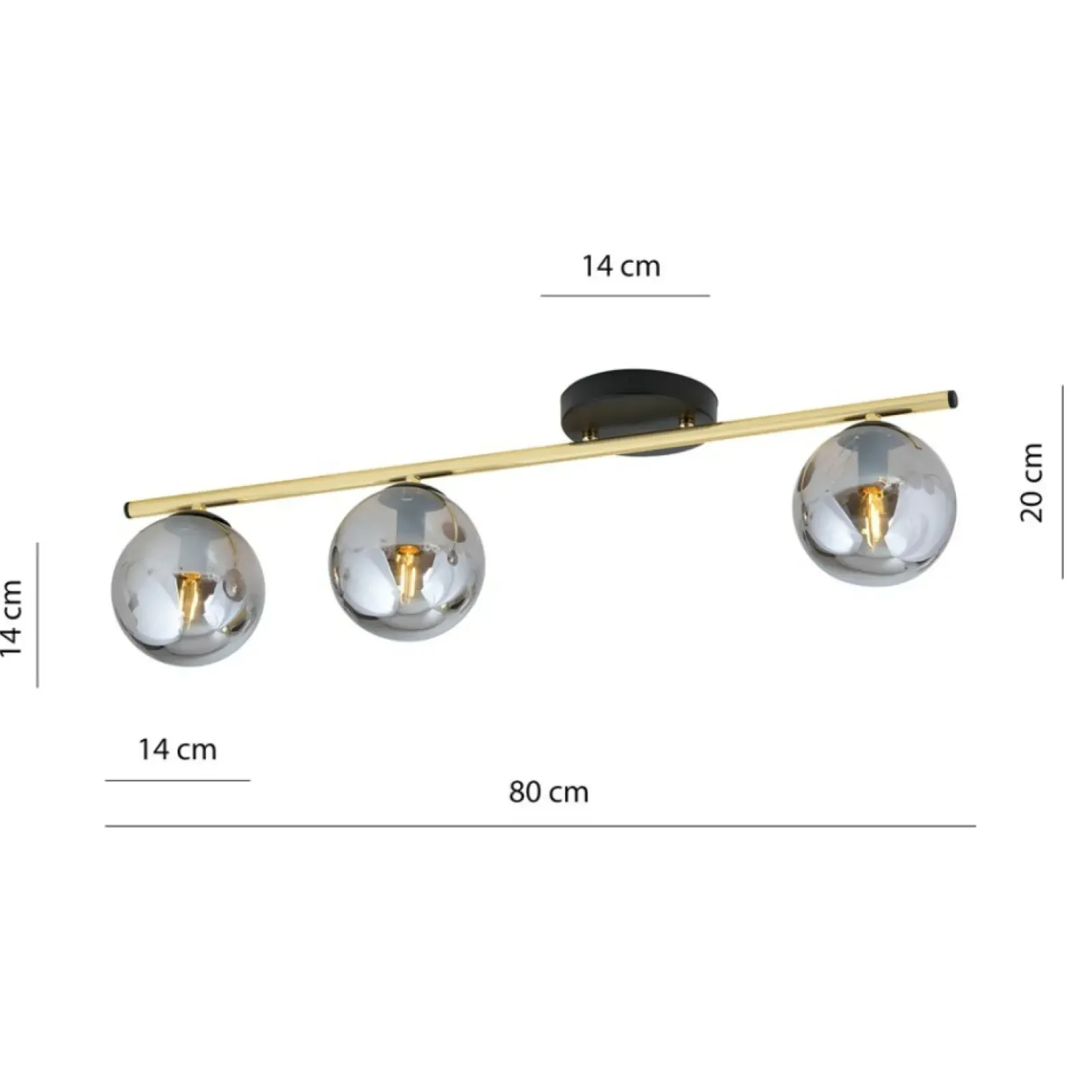 Sklep Kaja Prosta lampa sufitowa z grafitowymi kloszami 1250/3 z serii MONZA Clearance