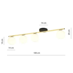 Sklep Kaja Prosta lampa sufitowa z klasycznymi kloszami 1252/4 z serii MONZA Shop