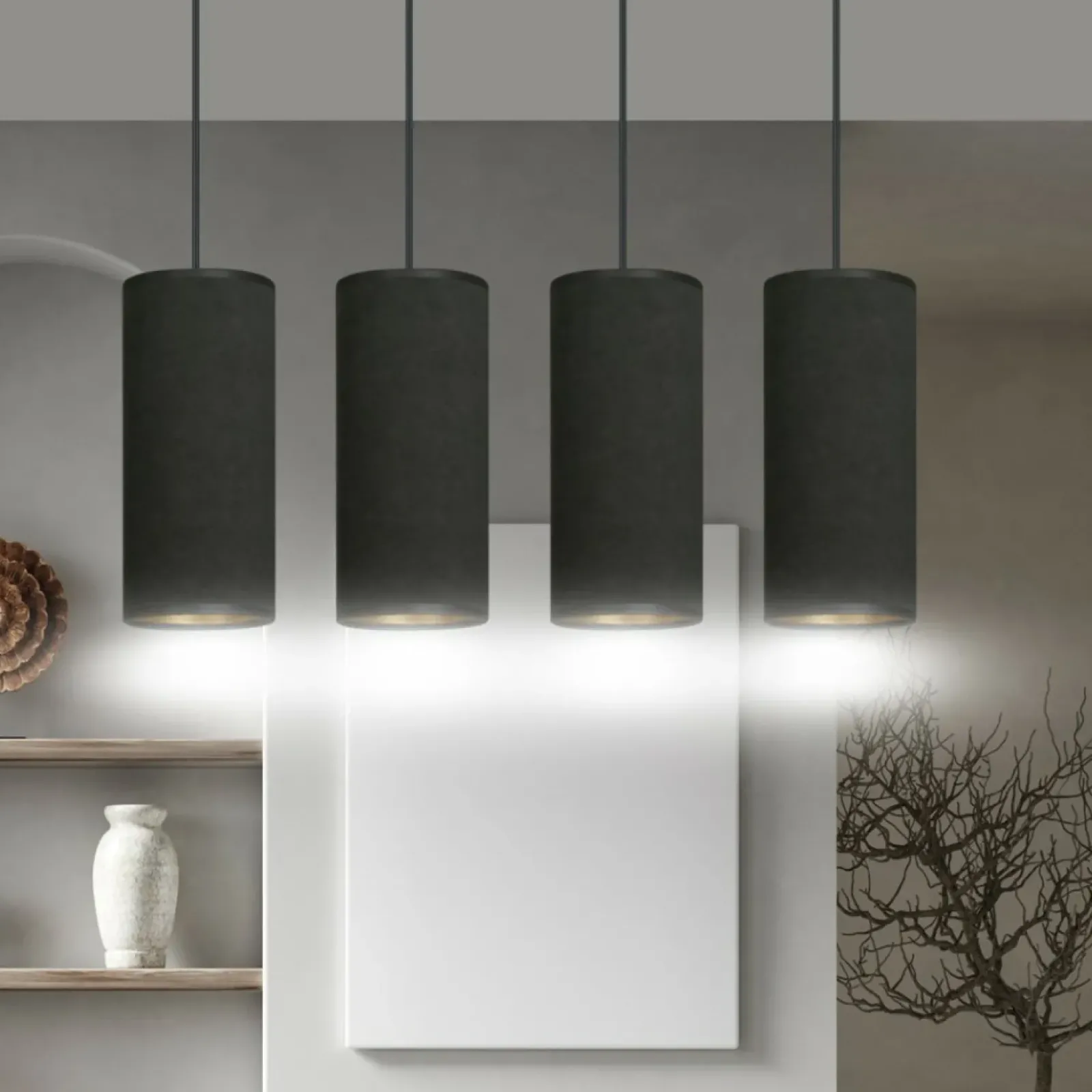 Sklep Kaja Prosta lampa wisząca do oświetlenia stołu 1067/4 BENTE | Kaja czarny Flash Sale