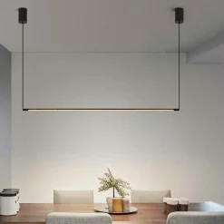 Sklep Kaja Prosta lampa wisząca nad stół w kuchni ABR-ML22W-3000K LINEA | Kaja czarny Outlet