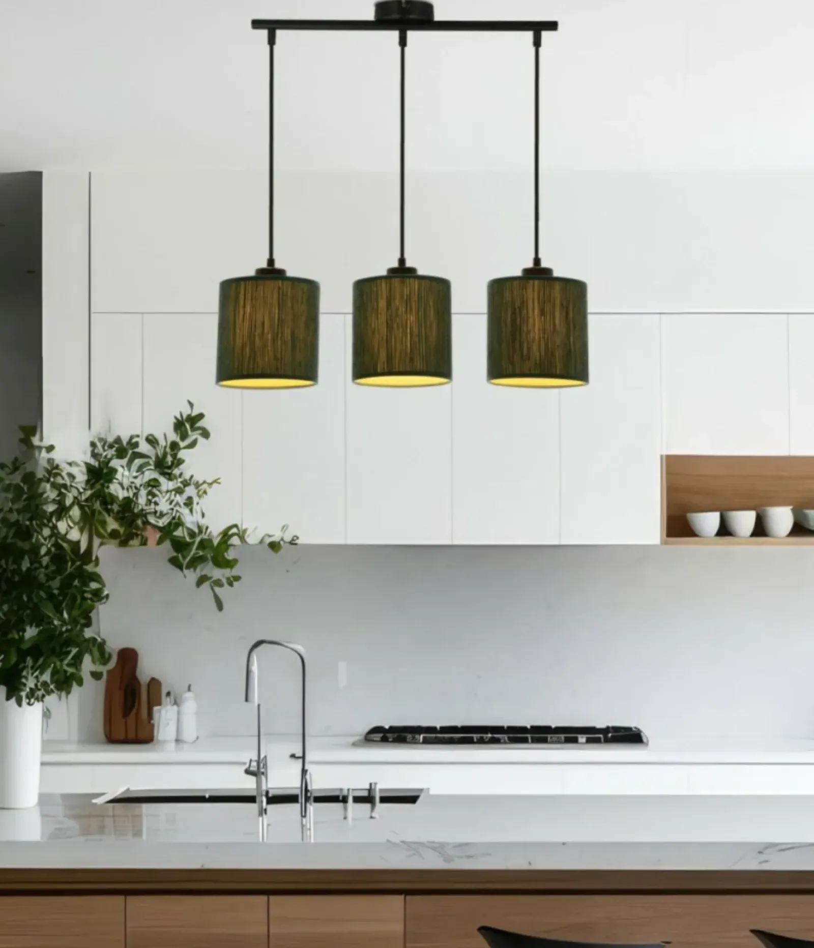 Sklep Kaja Prosta lampa wisząca z 3 zielonymi abażurami 33-20239 PATTI | Kaja Discount