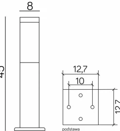 Sklep Kaja Prostokątna lampa stojąca ogrodowa SS802-450 BL z serii INOX KWADRAT | Kaja Oświ* Lampy Ogrodowe Stojące