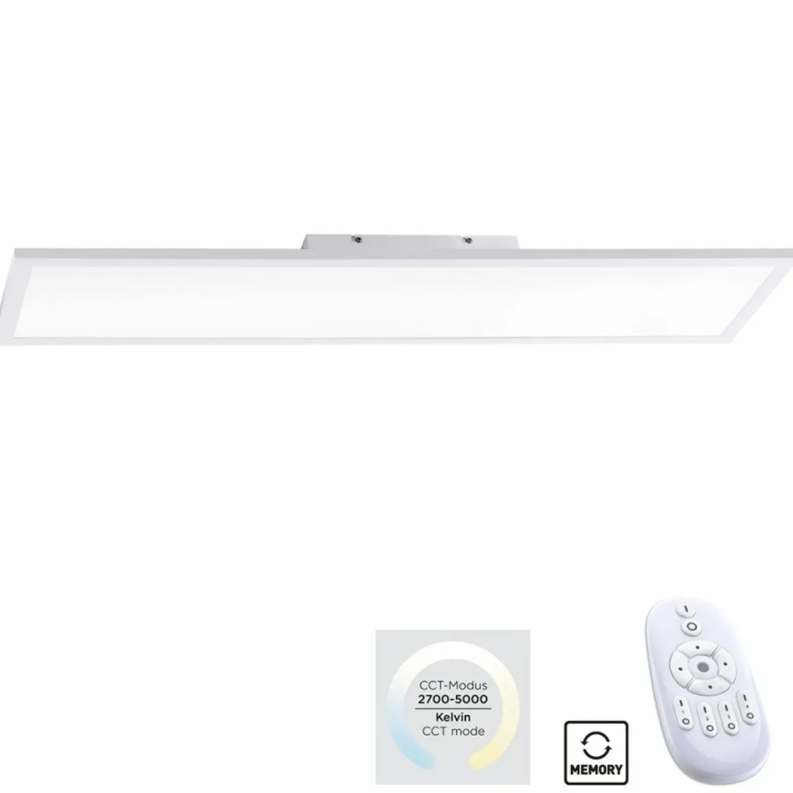Sklep Kaja Prostokątny duży plafon LED z pilotem 16533-16-O z serii FLAT | Kaja biały Clearance