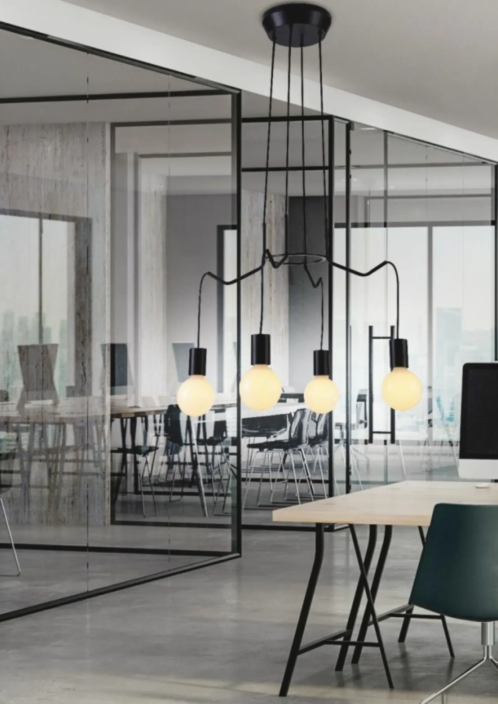 Sklep Kaja Przewodowa, czarna lampa wisząca loft 34-71019 BASSO | Kaja czarny Cheap