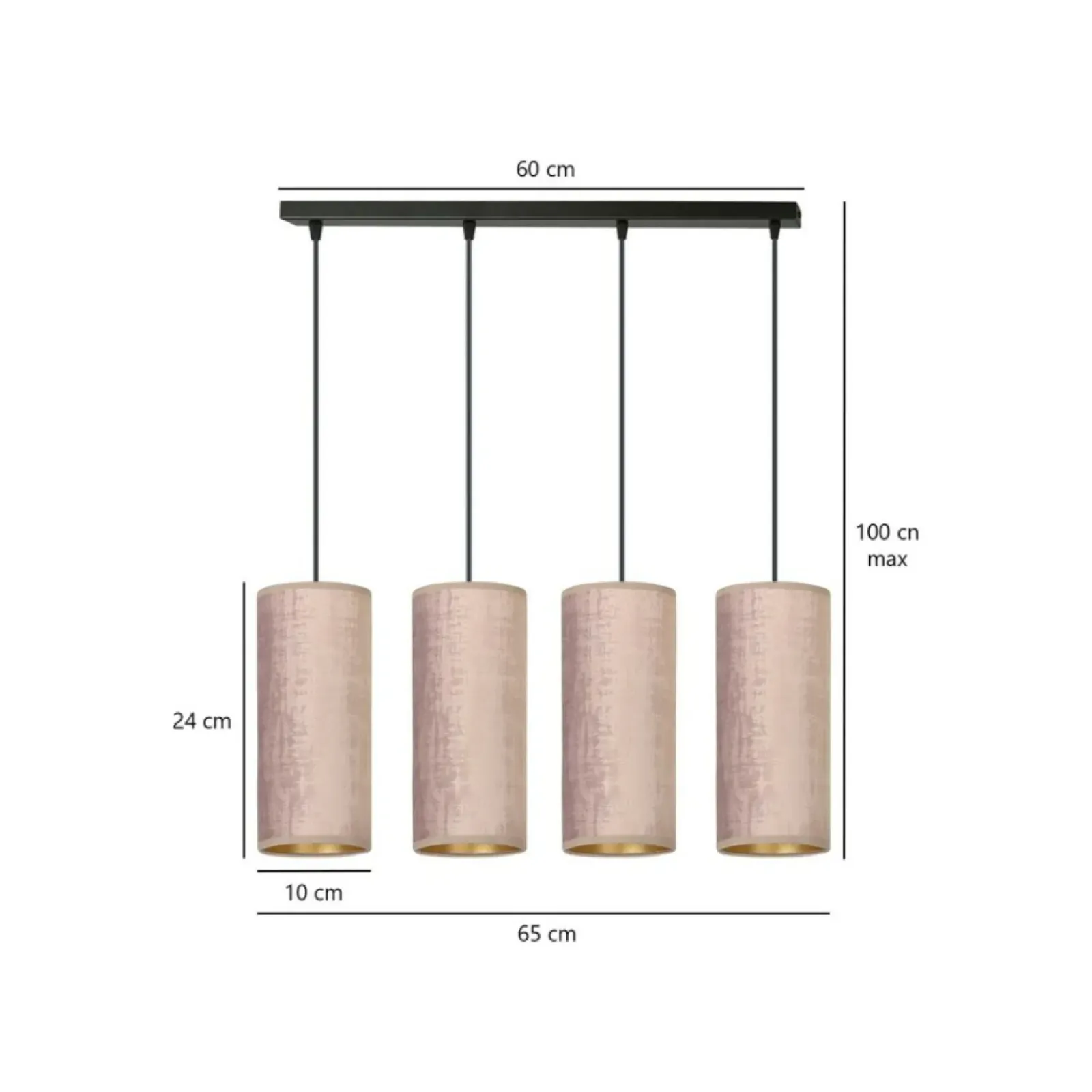 Sklep Kaja Przytulna lampa wisząca z wąskimi abażurami 1061/4 BENTE | Kaja Shop