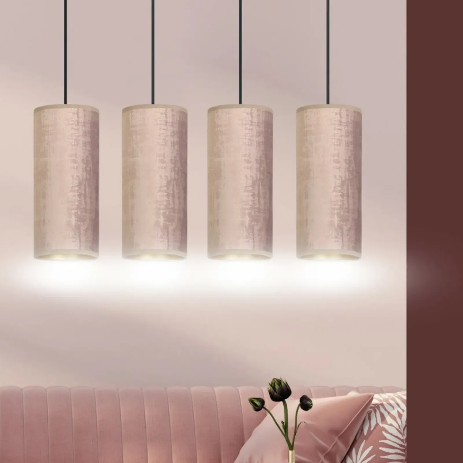 Sklep Kaja Przytulna lampa wisząca z wąskimi abażurami 1061/4 BENTE | Kaja Shop