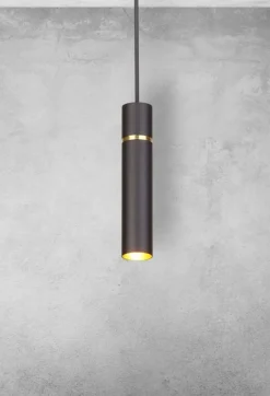 Sklep Kaja Punktowa, czarno-złota lampa wisząca tuba MZ5002 LYNX | Kaja Store