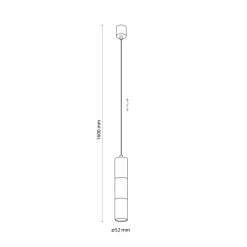 Sklep Kaja Punktowa lampa wisząca na czarnym zwisie TK 4756 z serii VIVIEN | Kaja Store