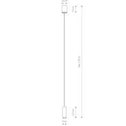 Sklep Kaja Punktowa lampa wisząca, smukła tuba 12,5cm 10766 FOURTY | Kaja Fashion