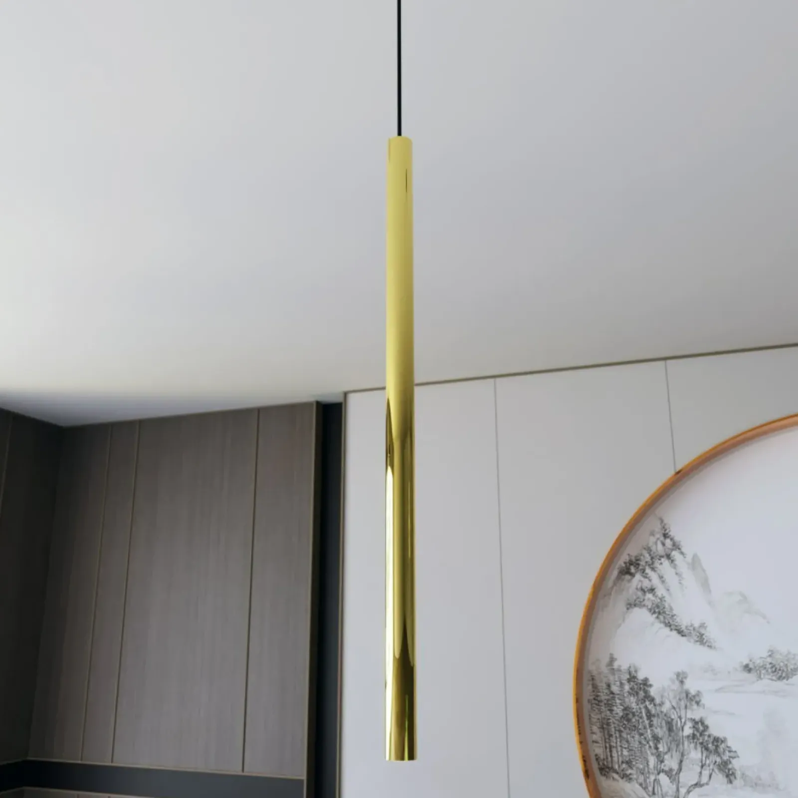 Sklep Kaja Punktowa lampa wisząca, złota rurka G9 1332/1 SELTER | Kaja Discount