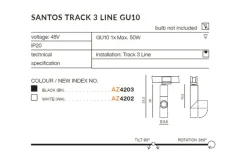 Sklep Kaja Reflektor 3-fazowy do szynoprzewodu AZ4202 SANTOS | Kaja* Szynoprzewody Podtynkowe|Szynoprzewody Natynkowe