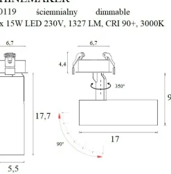 Sklep Kaja Reflektor LED podtynkowy, regulowany MX H0119 SHINEMAKER | Kaja* Lampy Led|Oprawy Podtynkowe