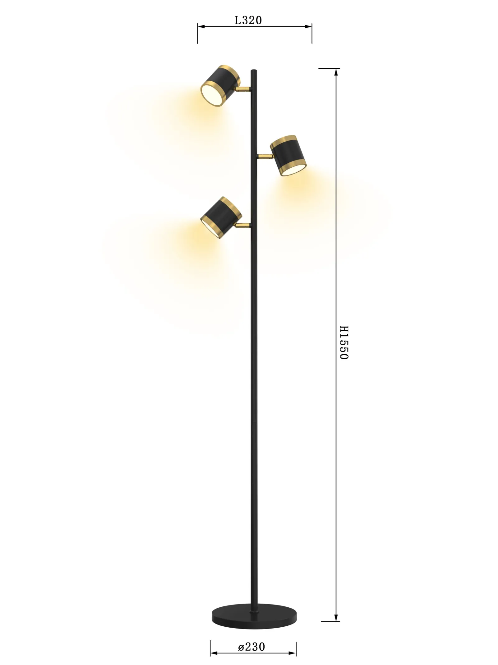 Sklep Kaja Reflektorowa lampa stojąca, trzy spoty WF 3003-304S TOULOUSE | Kaja* Lampy Led