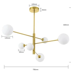 Sklep Kaja Regulowana lampa wisząca do salonu LP-002/6P DORADO | Kaja Oświetlenie Store