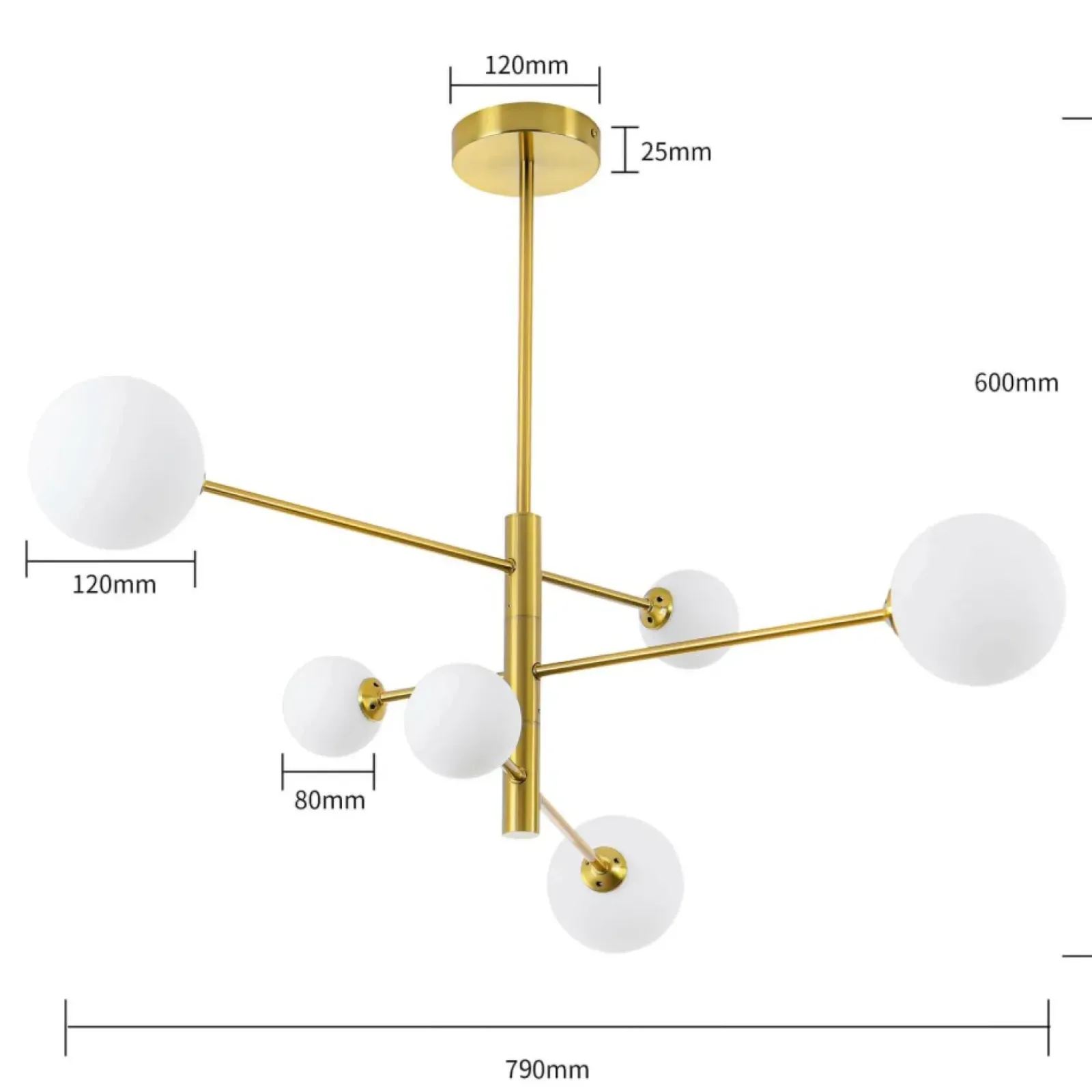 Sklep Kaja Regulowana lampa wisząca do salonu LP-002/6P DORADO | Kaja Oświetlenie Store