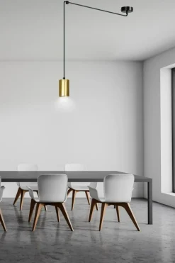Sklep Kaja Regulowana lampa wisząca w kolorze złota 526/1 | Kaja Oświetlenie Fashion