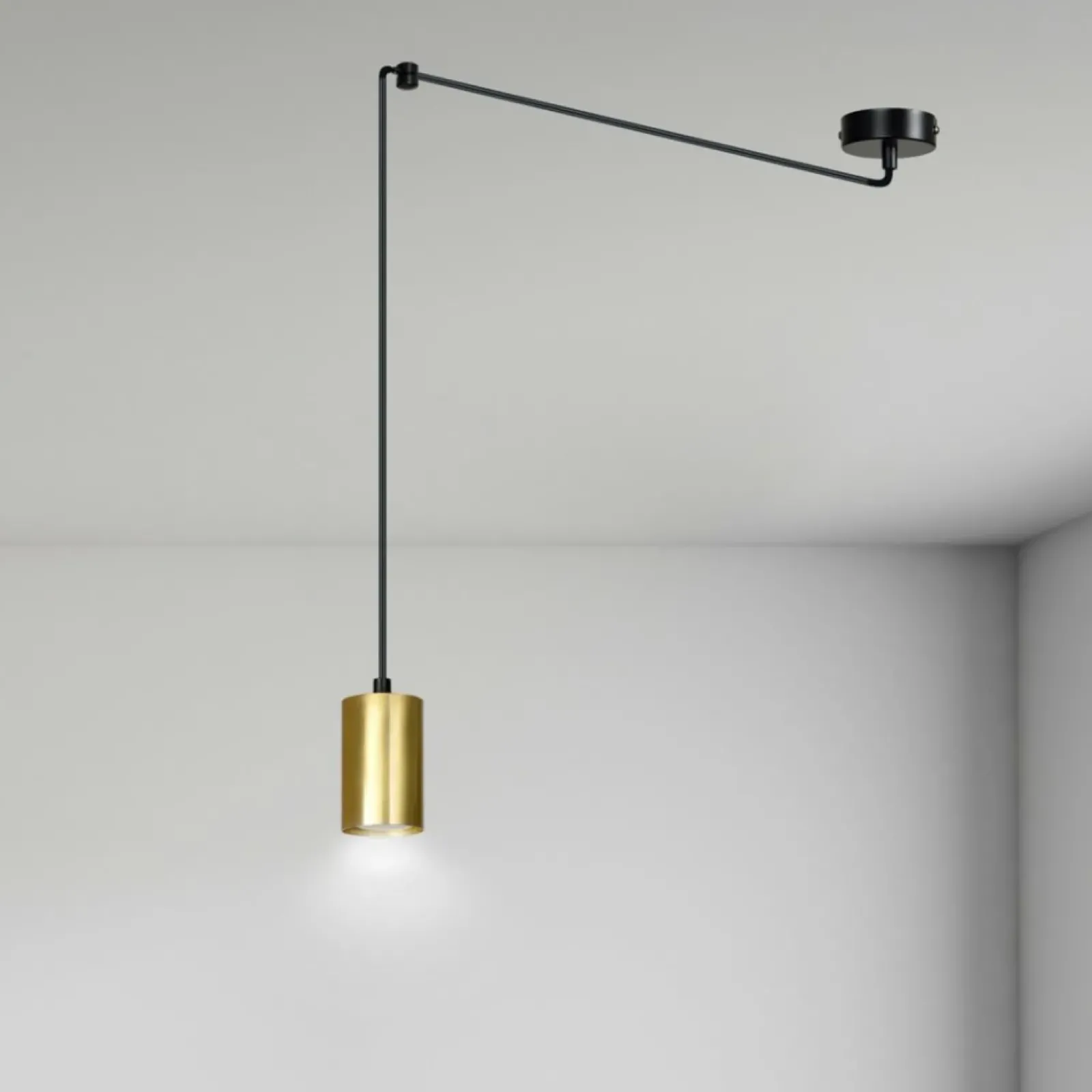 Sklep Kaja Regulowana lampa wisząca w kolorze złota 526/1 | Kaja Oświetlenie Fashion
